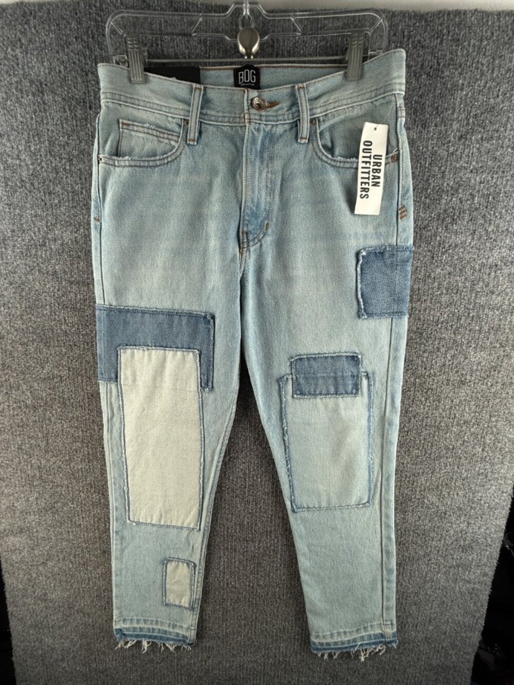 NWT BDG Jeans Women Patchwork Denim Jeans Dad Slim Taper Fit 29x30 All Cotton